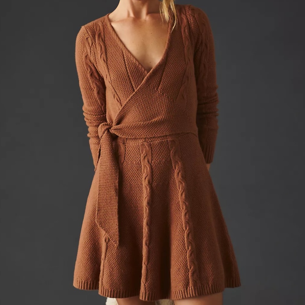 Anthropologie Sweater Wrap Dress